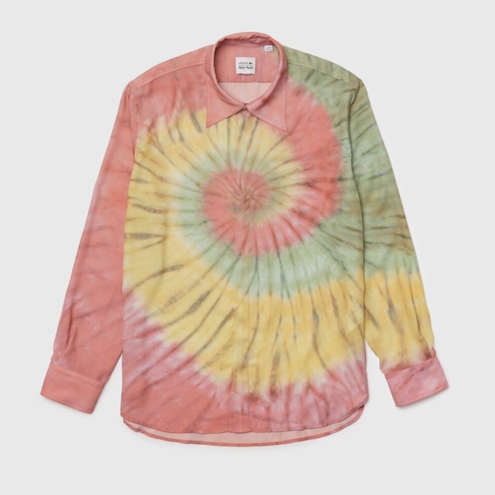 LACOSTE x RICKY REGAL TIE DYE PRINT SHIRT MEN Size S